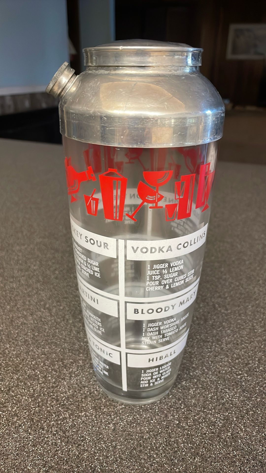 Vintage Glass Cocktail Shaker