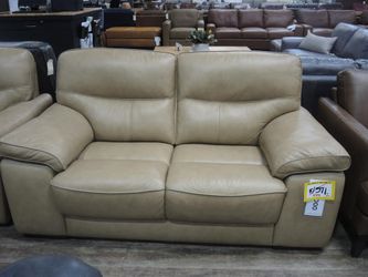 Violino Tan Leather Loveseat