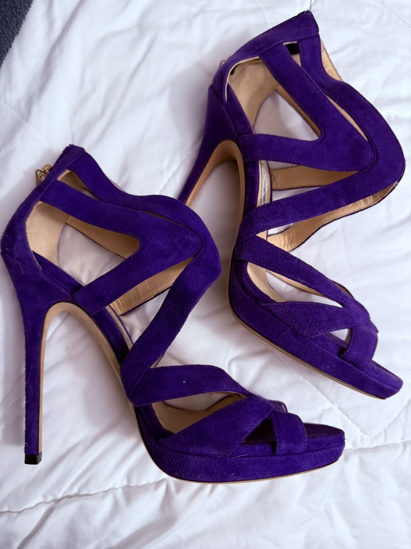 Jimmy Choo COLLAR 120 Violet Suede Sandal