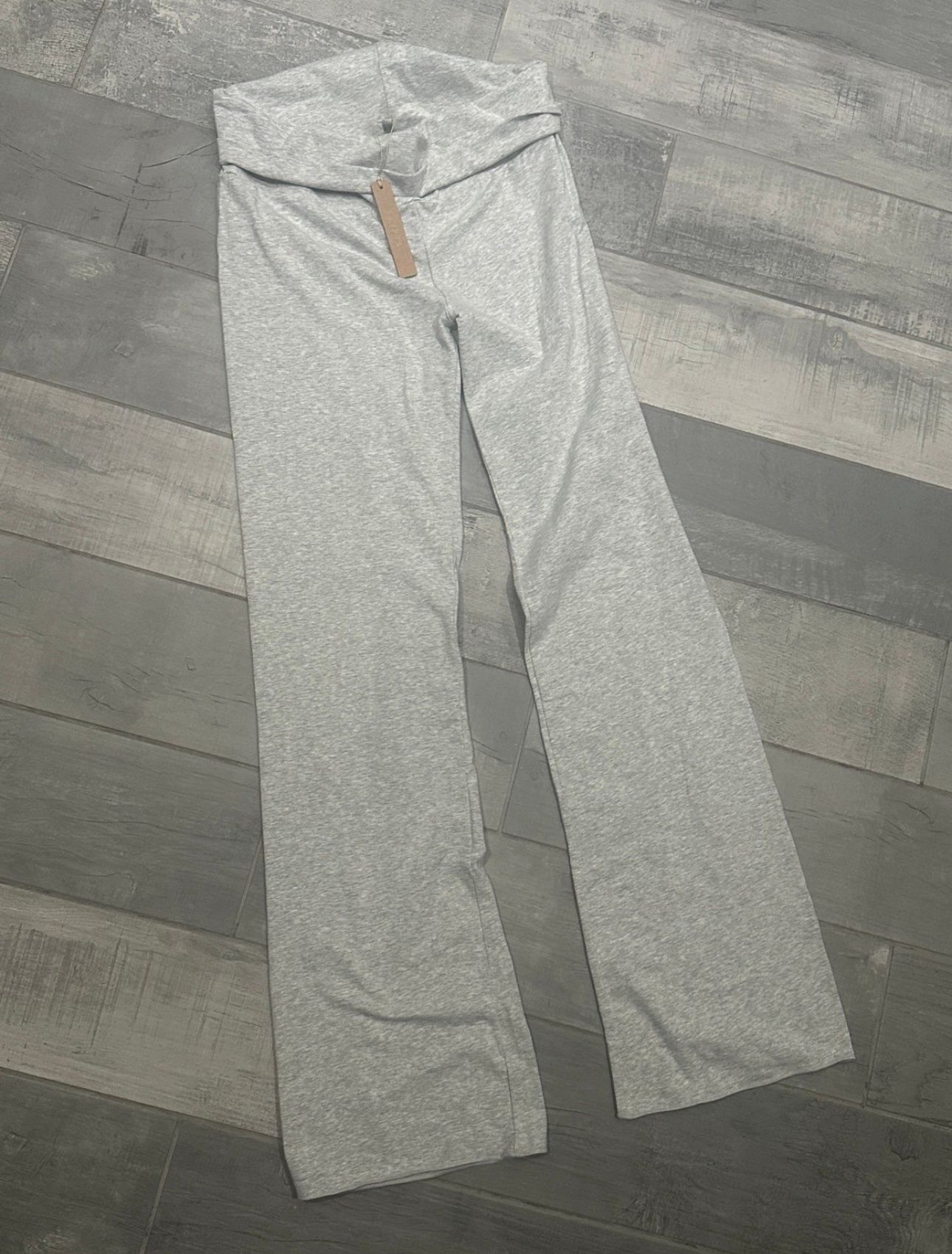 Skims Cotton Jersey Foldover Pants Soft Heather Grey Comfy Lounge Pant