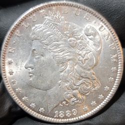 1889 Morgan Silver Dollar BU no Mint Mark