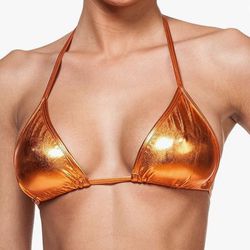 Sexy Shiny Orange Bikini Top