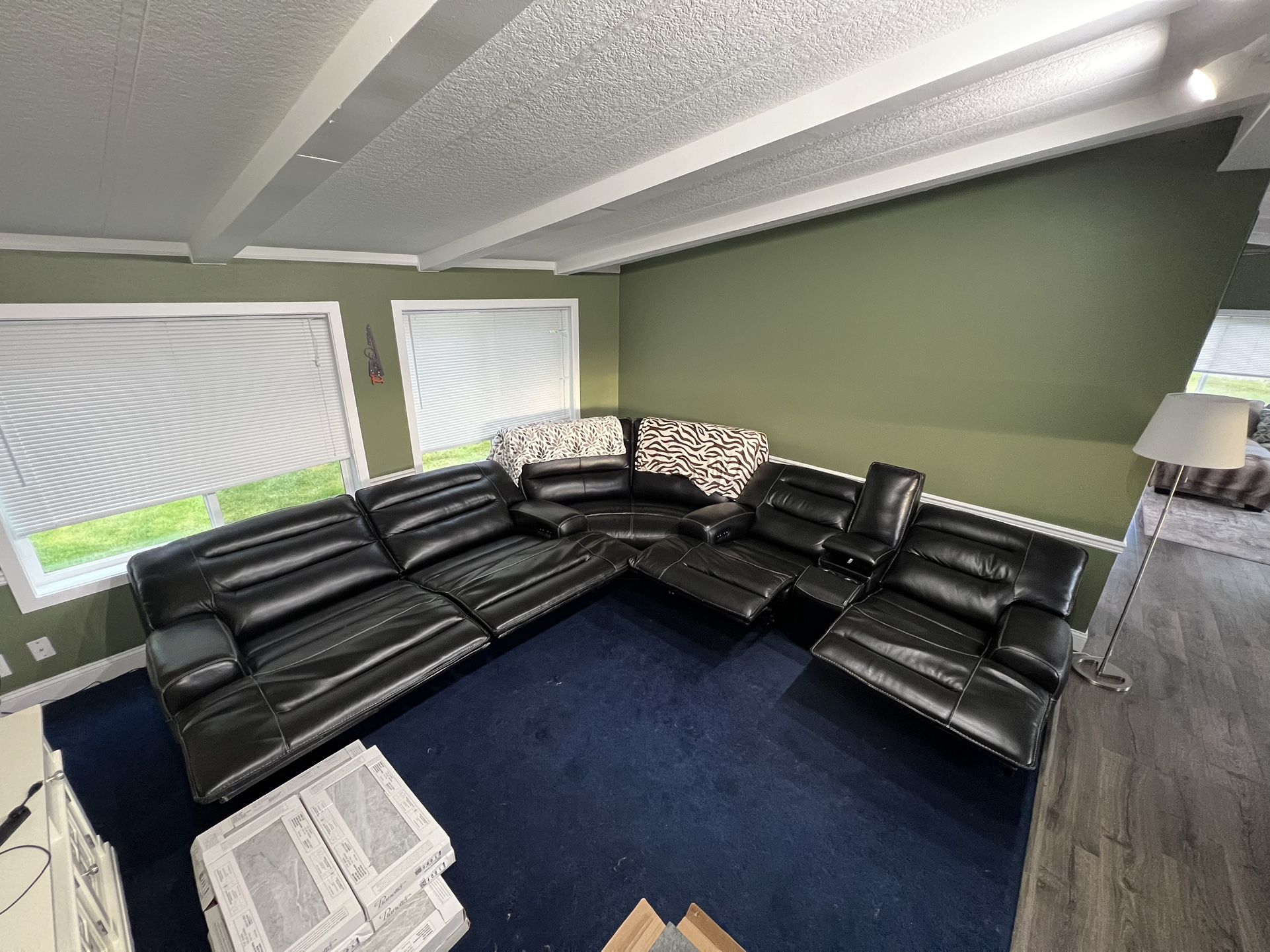 Leather Reclining Sectional