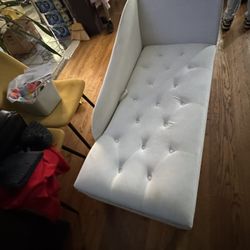 White Tufted Chaise Lounge 
