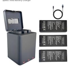 3pcs X 1100mah Lithium Battery  Tello Battery charger 