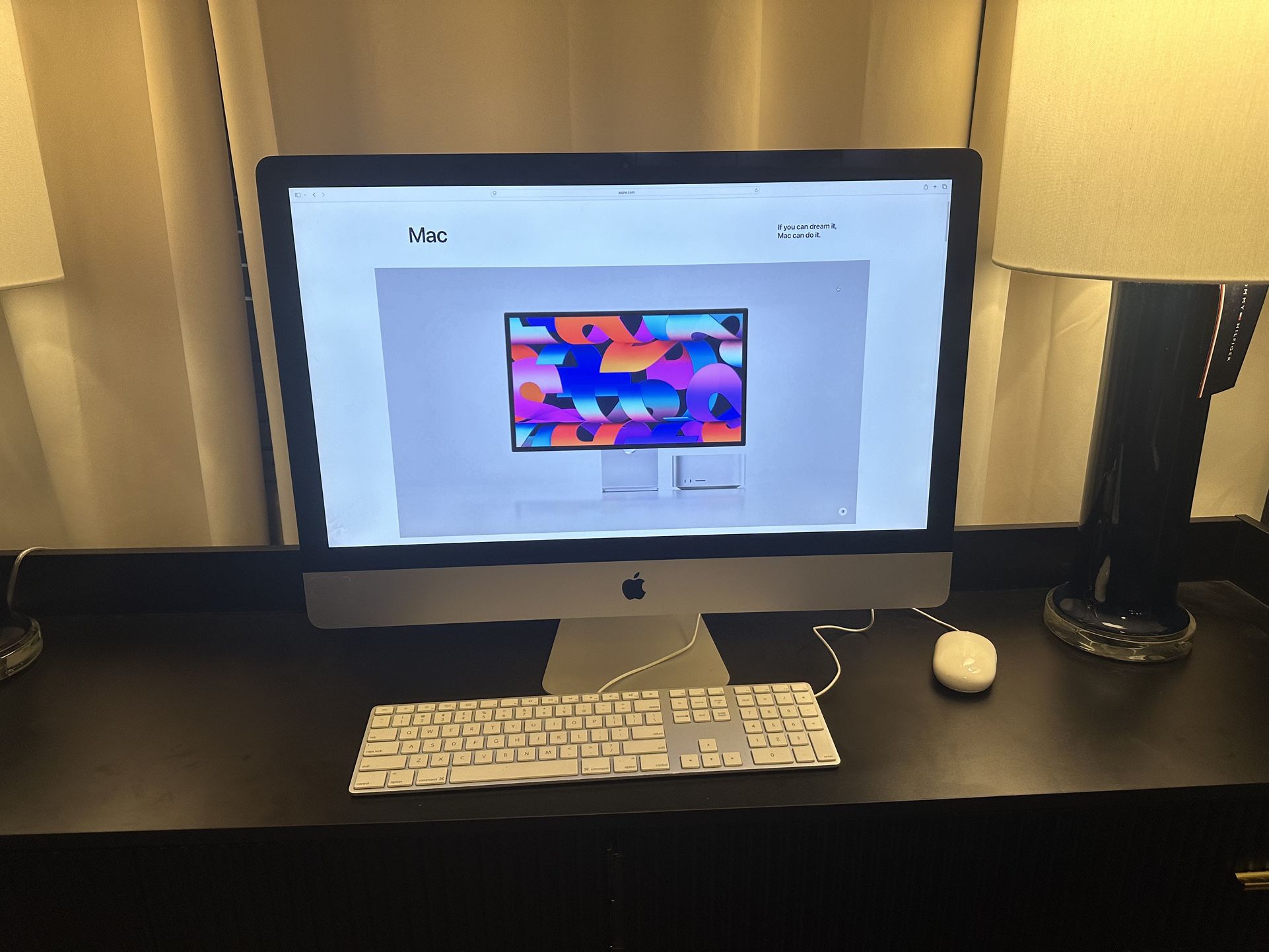 2019 Apple iMac 27-inch 5k Retina Display 32gb Ram 3ghz Intel Core i5 Processor 500gb Storage. macOS sequoia. Wired Keyboard And Mouse. Works Great 