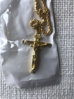 Gold chain with Jesus Piece Pendant