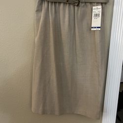 ALFRED DUNNER Women’s Pull-On Skirt w/ Belt, NWT, Size 16