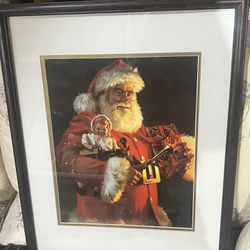 RARE Tom Browning Limited Edition Framed/Backed Canvas Print "Old Saint Nick"