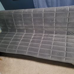 Futon With Cover. Black Leather