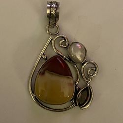 925 Sterling Silver Stones Pendants 