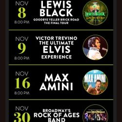 Lewis Black, Max Amini , Broadway Rock Of Ages Band 