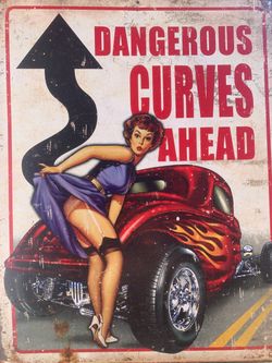 Metal pinup girl sign $10 obo