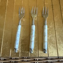 X3 Mother Pearl Cocktail Forks From