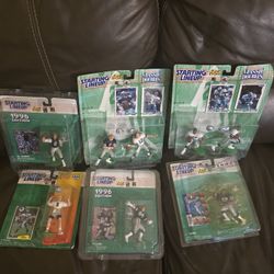 VINTAGE DALLAS COWBOYS STARTING LINEUP STAUBAUCH, AIKMAN, DORSETT, SMITH & NOVACEK NEW IN PACKAGE 