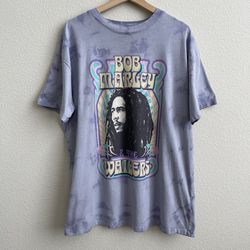 ZION ROOTSWEAR Purple Tie-Dye Bob Marley & The Wailers Short Sleeve Graphic Tee