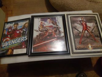 3 pictures, Avengers, iron man, star wars