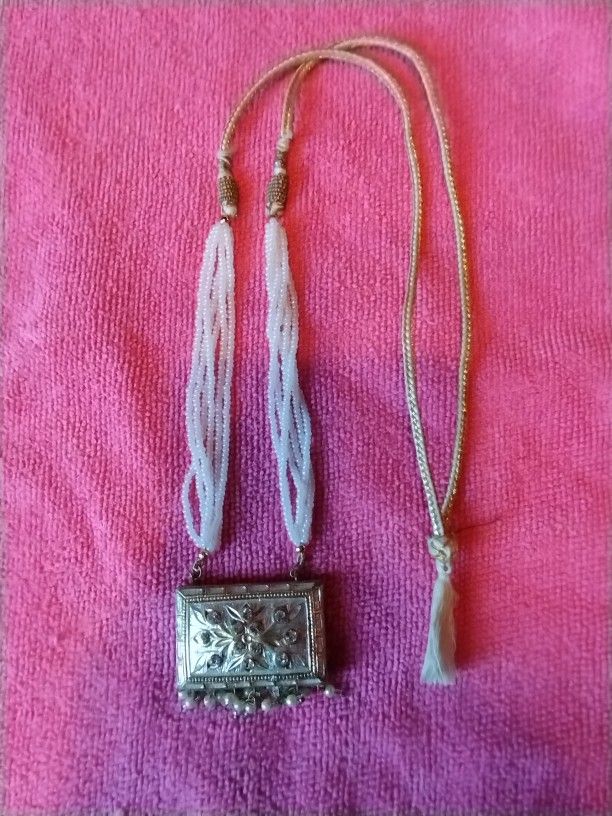 Vintage Foreign Amulet Box Necklace 