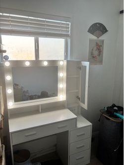 Vanity with storage stool