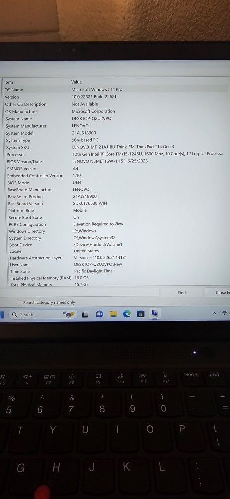 Lenovo T14 gen 3 Laptop