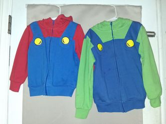 Mario & Luigi hoodies, sizes 4 & 7