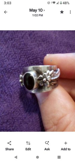 Sterling Silver and Black Onyx  size 5.5