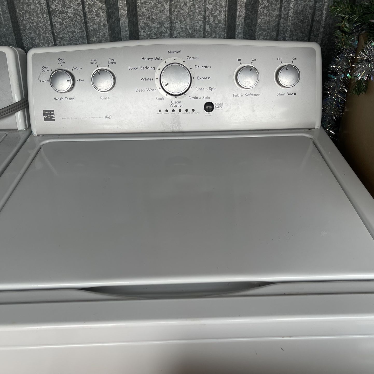 I have a Kenmore Series 500:  Washer- Auto Load Sensing and High Efficiency