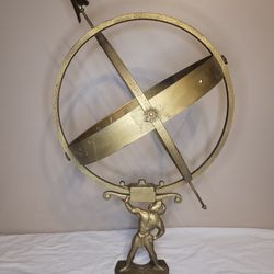 Vintage Swedish Garden Armillary Sphere Atlas Hercules Sundial Astrology By Aronsson