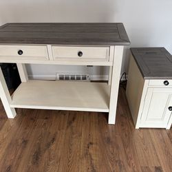 Ashley furniture console table and end table with usb charging