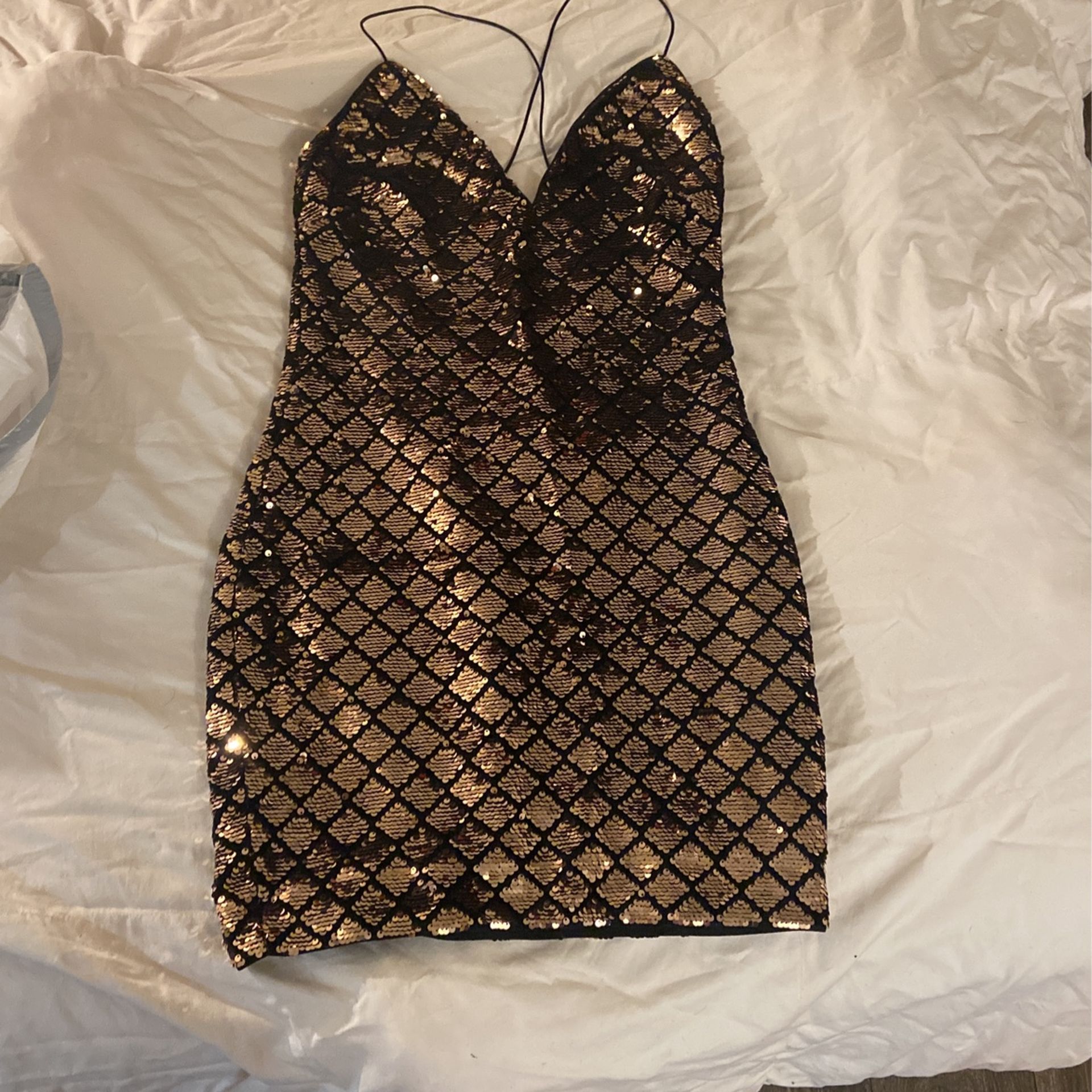 Gold Sequin Dress