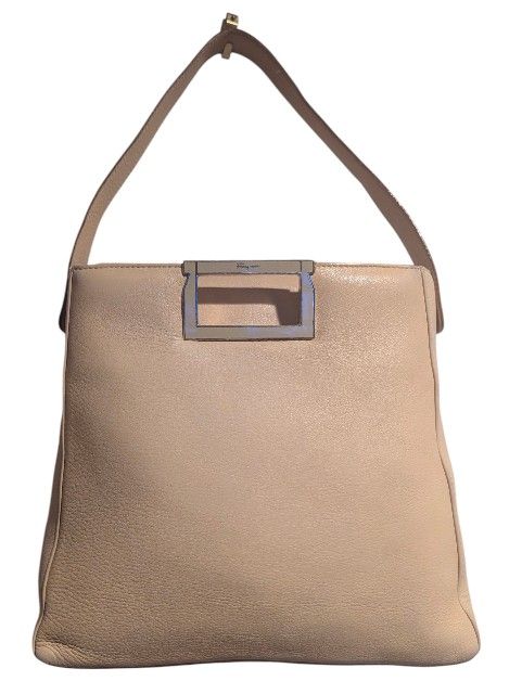 AUTHENTIC Salvatore Ferragamo 2way Buttercream Leather Bag