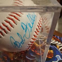 Bob Feller Autographed Baseball