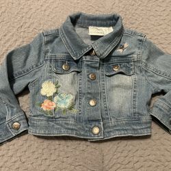 Baby Girl embroidered Jean Jacket