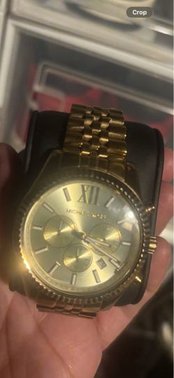 USED Michael Kors Lexington Gold-Tone Chronograph Mens Watch