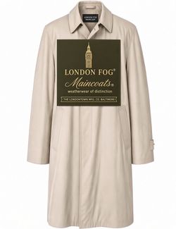London Fog Beige Trench Coat Maincoat Weatherwear of Distinction 44R