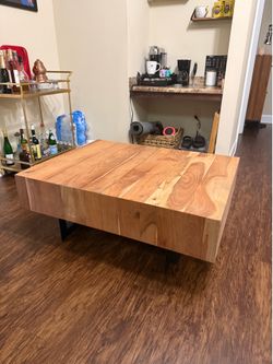 Mullins Extendable Sled Coffee Table with Storage - Solid Wood