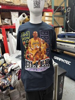 DTF print on blue shirt Kobe 24 Bryant size large