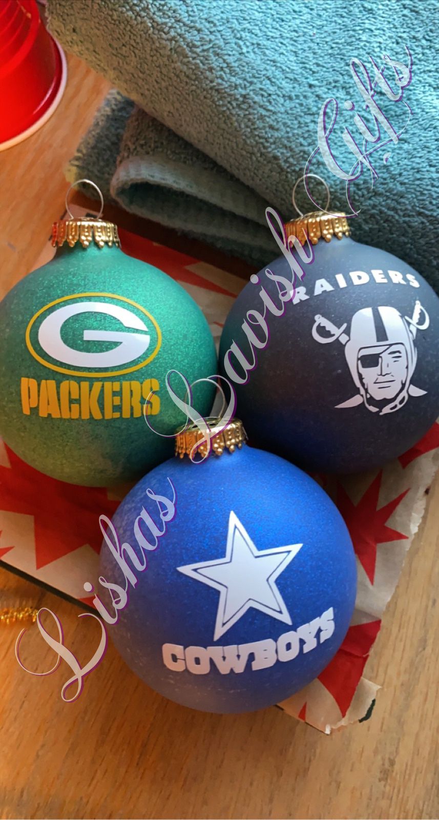 Personalized Football Team Ornaments