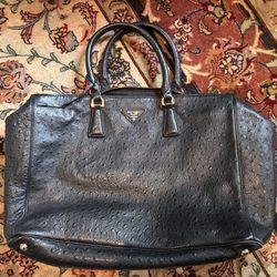 Prada Galleria ostrich handbag