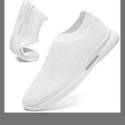 ZMBCYG White Shoes For Men Slip On Sneakers Lightweight Dress Tennis Summer Beach SlippersWhite Size 11