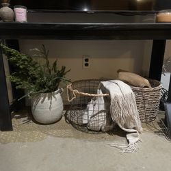 Metal Basket With Wicker Edge Only 