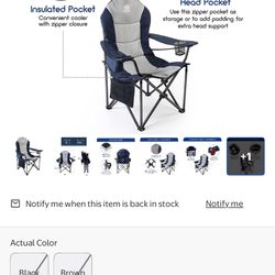 New Outdoor Camping Chair Black And Grey Color 