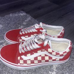 Vans Old Skool Red Checkerboard Sneakers