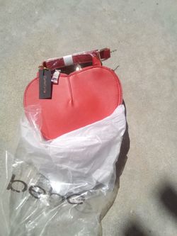 Bebe Heart-Shaped Red Crossbody Bag