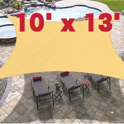 Rectangle Sun Shade Sails for Patios 10 x 13 ft Sun UV Blocking Outdoor Canopy, Sunshades for Backyard