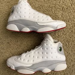Size 13 (Pre owned, no box) - Air Jordan 13 retro white wolf grey