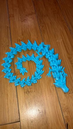3D Printed, Light Blue, Crystal Dragon