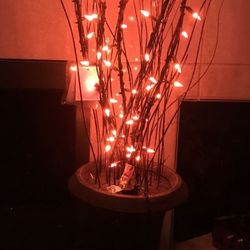 Halloween Lighted Twigs In Urn