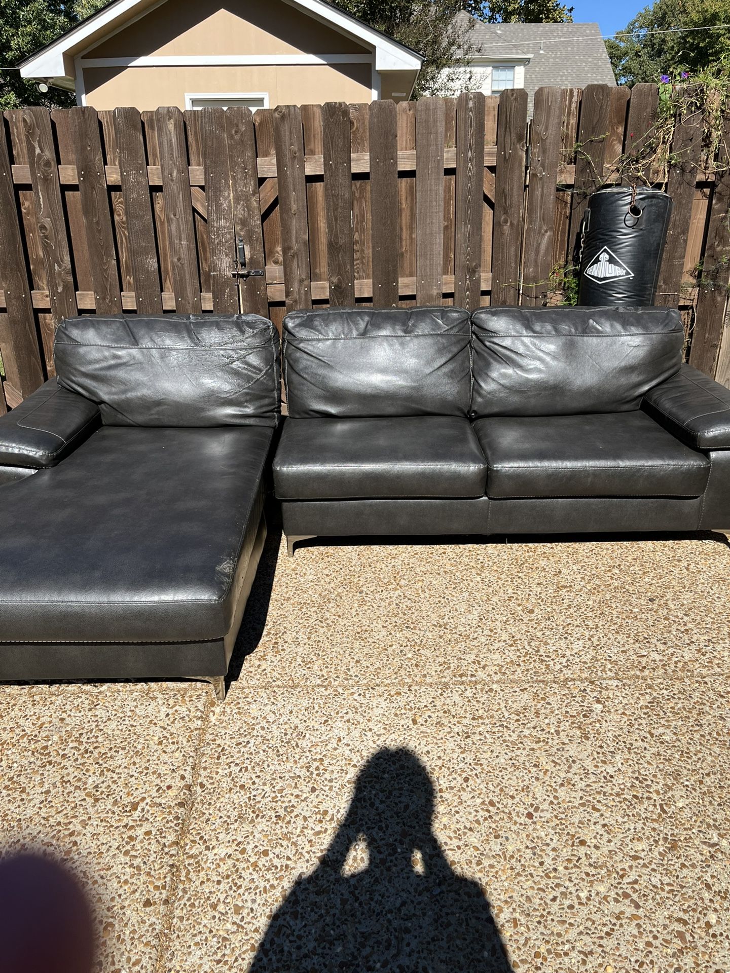 Black Leather Couch - Price Negotiable 