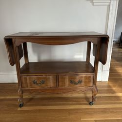 Antique Rolling Buffet Table 
